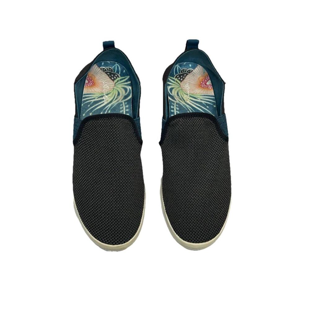 Olukai Hale'iwa Womens Size 8.5 Black Teal Casual Slip On Comfort Walking Shoes - Picture 6 of 8